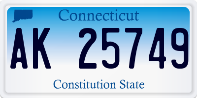 CT license plate AK25749