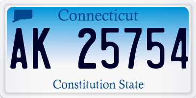CT license plate AK25754