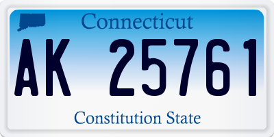 CT license plate AK25761