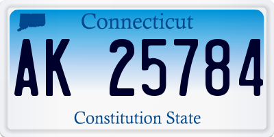 CT license plate AK25784