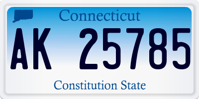 CT license plate AK25785