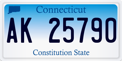 CT license plate AK25790