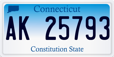 CT license plate AK25793