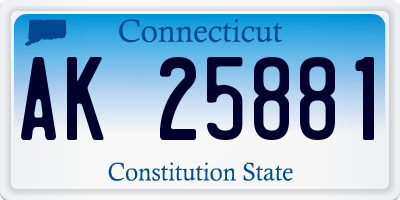 CT license plate AK25881