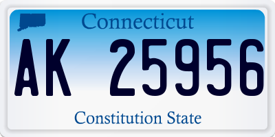CT license plate AK25956