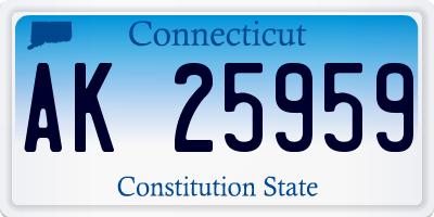 CT license plate AK25959