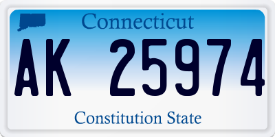 CT license plate AK25974