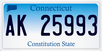 CT license plate AK25993