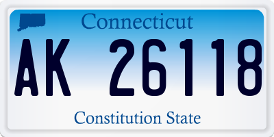 CT license plate AK26118