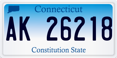 CT license plate AK26218