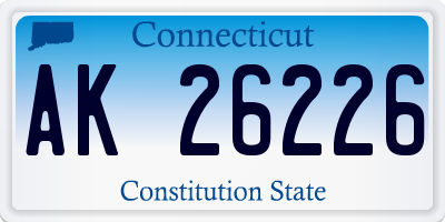 CT license plate AK26226