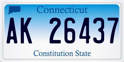 CT license plate AK26437