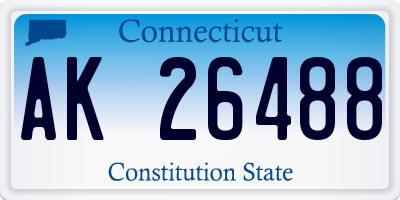 CT license plate AK26488
