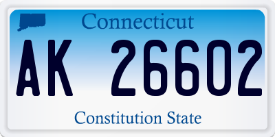 CT license plate AK26602