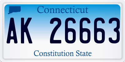 CT license plate AK26663