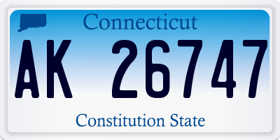 CT license plate AK26747