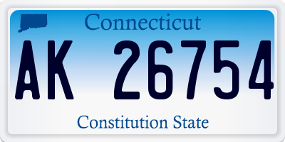 CT license plate AK26754