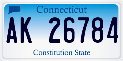 CT license plate AK26784