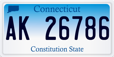 CT license plate AK26786