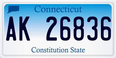 CT license plate AK26836