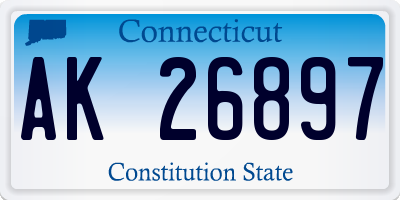 CT license plate AK26897