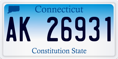 CT license plate AK26931