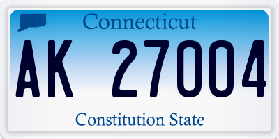 CT license plate AK27004