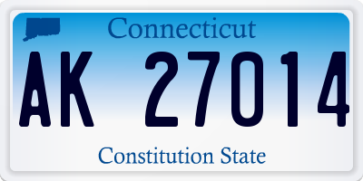 CT license plate AK27014