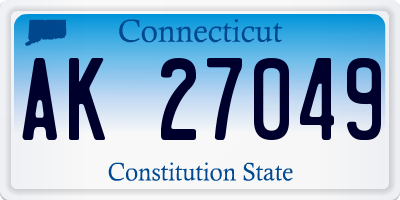 CT license plate AK27049