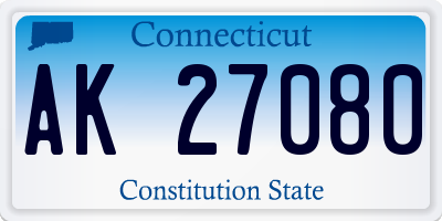 CT license plate AK27080