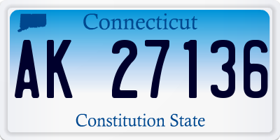 CT license plate AK27136