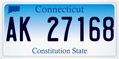 CT license plate AK27168