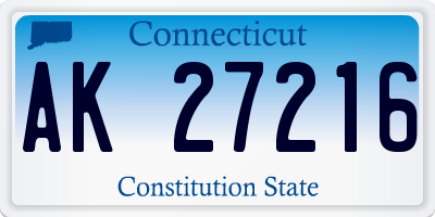 CT license plate AK27216