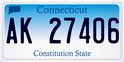 CT license plate AK27406