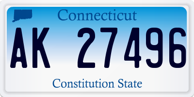 CT license plate AK27496