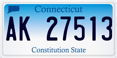 CT license plate AK27513
