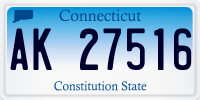 CT license plate AK27516