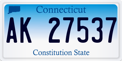 CT license plate AK27537