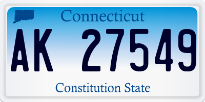 CT license plate AK27549