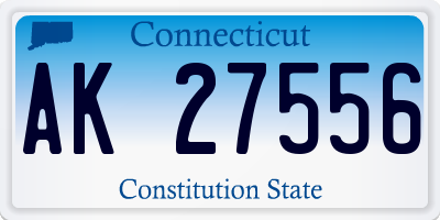 CT license plate AK27556
