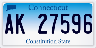 CT license plate AK27596