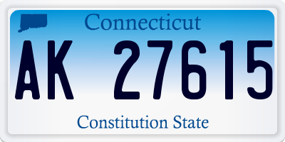 CT license plate AK27615