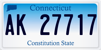 CT license plate AK27717