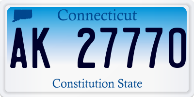 CT license plate AK27770
