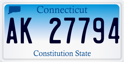 CT license plate AK27794