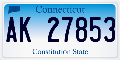 CT license plate AK27853