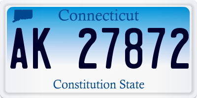 CT license plate AK27872