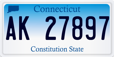 CT license plate AK27897