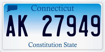 CT license plate AK27949