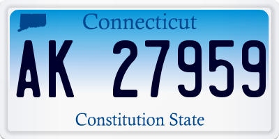 CT license plate AK27959